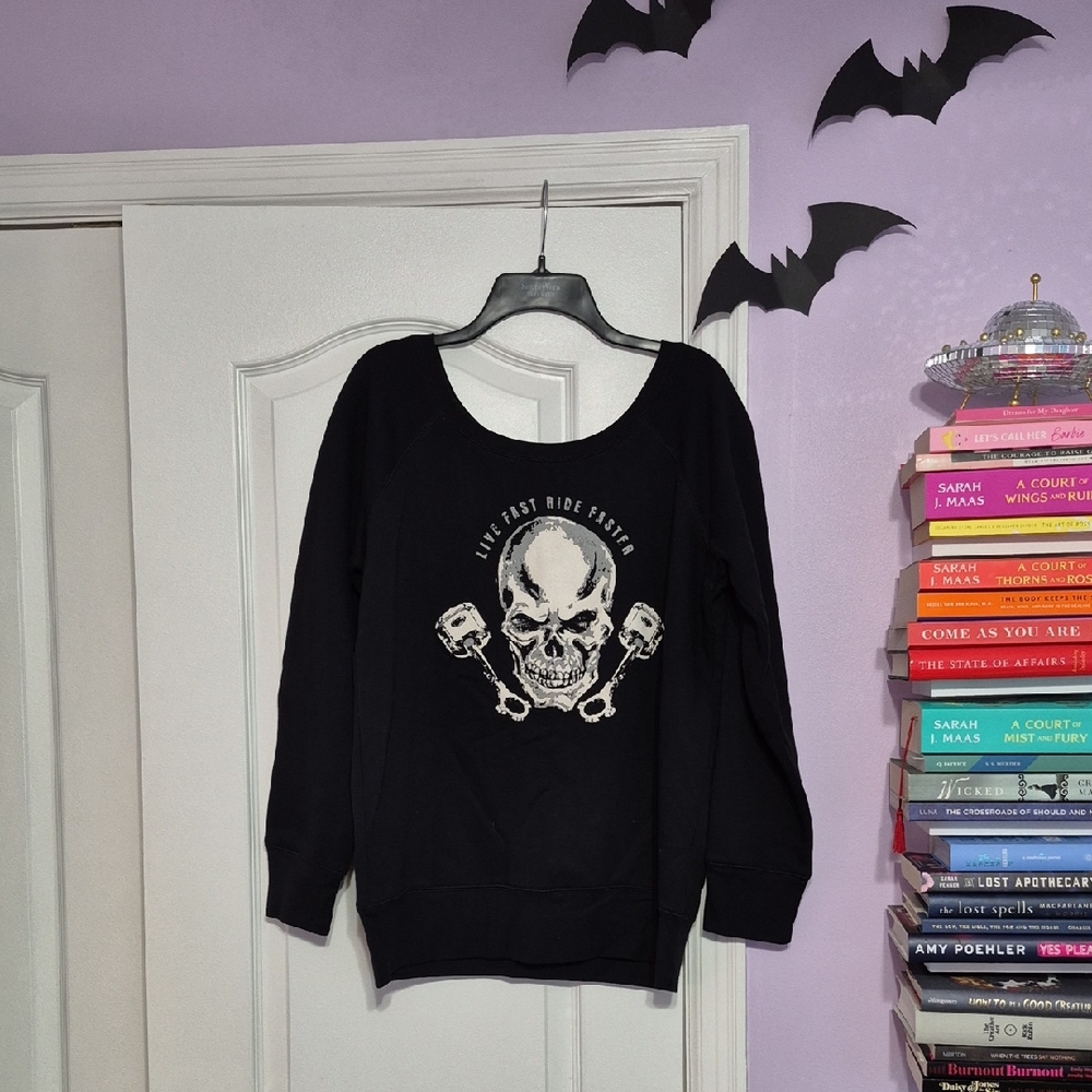 SICKBOY Motorcycles Boatneck Fitted Sweatshirt